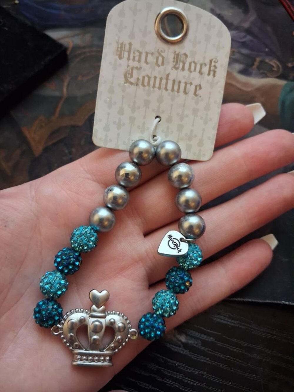 Blue Sparkly Hard Rock Couture bracelet